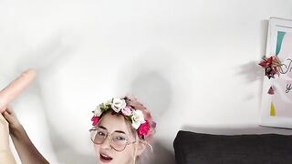The cute and petite teen Argentina has a great time with her dildo