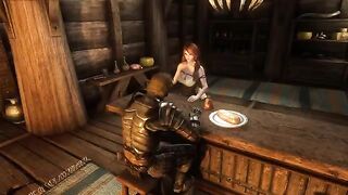In the tavern, Ysolda met a traveler and invited him to get intimate