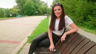Hot MILF Luna Roulette gets fucked in the park with cum in mouth