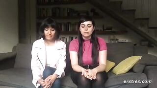 Beautiful lesbian sex with a strapon dildo - Ersties style