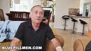 Sydney Sky gets a hard old cock in her pussy in a weird scene
