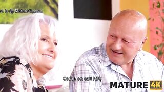 A hot mature woman is getting banged by a young guy on Mature4K
