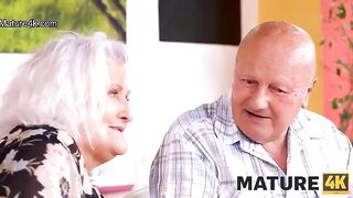 A hot mature woman is getting banged by a young guy on Mature4K
