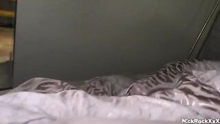 A big dude fucked a hairy pussy of a young lady on the bed