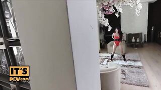 Brenna Sparks checks her stepdaddies cock by fucking it in POV
