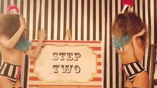 Riley, Ryan, and Ruby are clowning around in a playful, costumed setting
