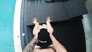 Bikini babe Hansel Grettel gets her big tits titfucked hard