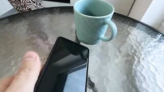 My stepmom, the hot brunette Mira Lime, seduced me in the kitchen