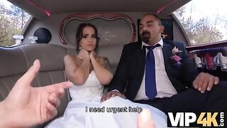 A bride gets her asshole gapped in the limousine on her wedding day