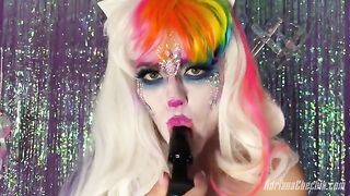 Adriana Chechik's opulent Halloween solo show with a rainbow dildo