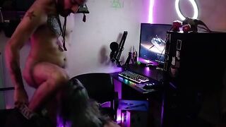 A cute gamer girl gets her pussy smashed while playing Destiny 2