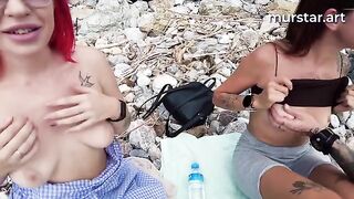 The stupid whores got fucked on the cam by bloggers in public place