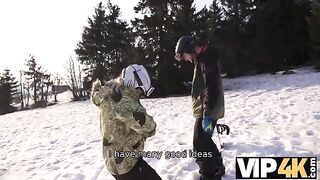 A skier picked up a girl and fucked her in the hotel room
