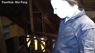 The girl was left in the house for a scary Halloween night