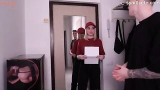 The delivery girl is not always a modest girl. Sometimes she can be very naughty