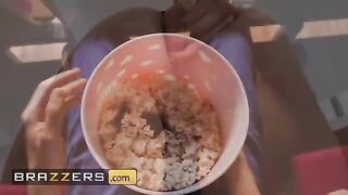 Naughty Tina Fire got her pussy smashed by Jordi El In the popcorn machine