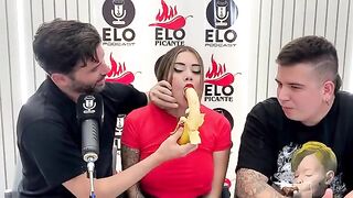 The interview with Elo Podcast ends in a mess and cum shot