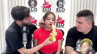 The interview with Elo Podcast ends in a mess and cum shot
