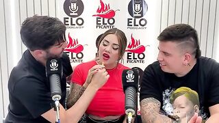 The interview with Elo Podcast ends in a mess and cum shot