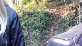 A blogger simulating a accident to have sex with a biker