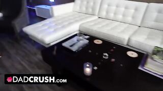 A stepdaughter can be a real pain with her naughty behavior. However, she knows how to make her stepdaddy forget about their conflicts with just one blowjob