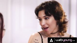 College girl Brooklyn Gray has passionate sex with her romantic girlfriend in a steamy session