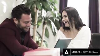 The client, played by the stunning Violet Starr, keeps getting fucked roughly