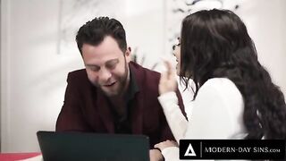 The client, played by the stunning Violet Starr, keeps getting fucked roughly