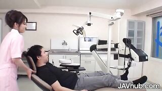 The dentist examined her patient and got up close and personal