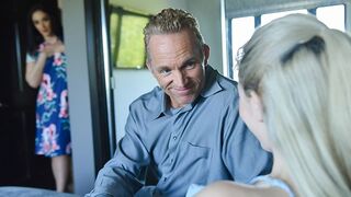 Hot step daughter Jane Wilde seduces her step daddy in a taboo family scene