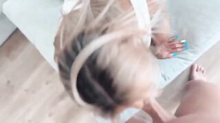 Best blowjob and creampie with littlebuffbabe’s amazing blue eyes