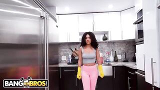 A lovely housekeeper, The Lovely Luna, cleans the big black cock