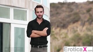 Two girls are having fun with an erogenous, passionate guy together