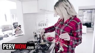Cory Chase, the busty stepmom, presents her gift to her stepson in a special way
