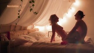 A man made a surprise for his girlfriend in a passionate homemade scene