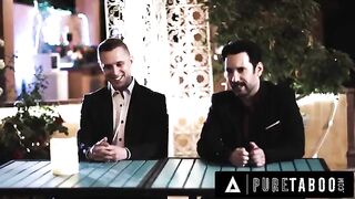 OMG, Paige Owens gets DPed by two cocks in a spitroast!