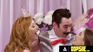 Lauren Phillips and April Olsen play a naughty game with Tommy Pistol, ending in a messy finish
