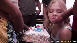 Coco Lovelock receives 11 huge black cocks for her birthday surprise
