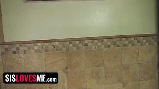 Pervert stepbrother peeps at step sis Natalie Porkman rubbing her pussy on the pillow