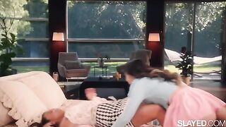 Naughty Lulu teaches her bestie Jennie how to relax and open up during intimate moments