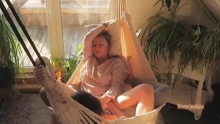 A couple enjoy each other on a sunny day with passionate and sensual intimacy