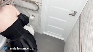 First night sex in the toilet, hot and passionate