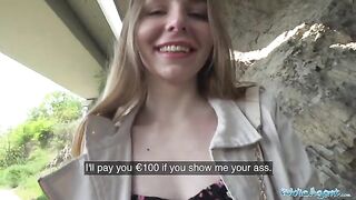 A long haired Ukrainian girl agreed to sex for money outdoors