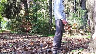 A riskier dick flash in the park with a hot MILF