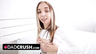 Breezy Bri, the petite star, gets her tight pussy creampied by stepdad