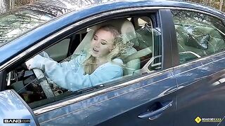 Our mechanic got lucky with a busty blonde babe, Bailey Brooke, who’s known for her jaw-dropping curves and aggressive grinding skills