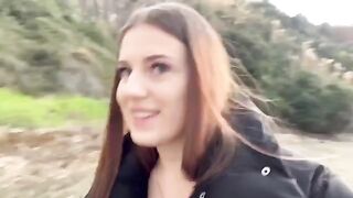 A girl is fucking with a guy on the beach and their friends noticed