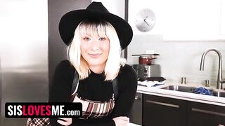 Step Sis Jessie Saint gets her pussy filled with cum by her stepbrother