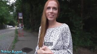 A girl from a date with a pickup guy in the public place