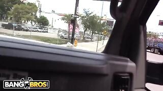 Busty babes don’t need money when they hop on the Bang Bus